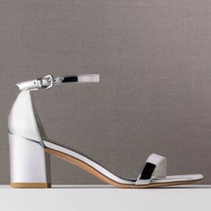 Stuart Weitzman- Simple Glass Sandal in Silver